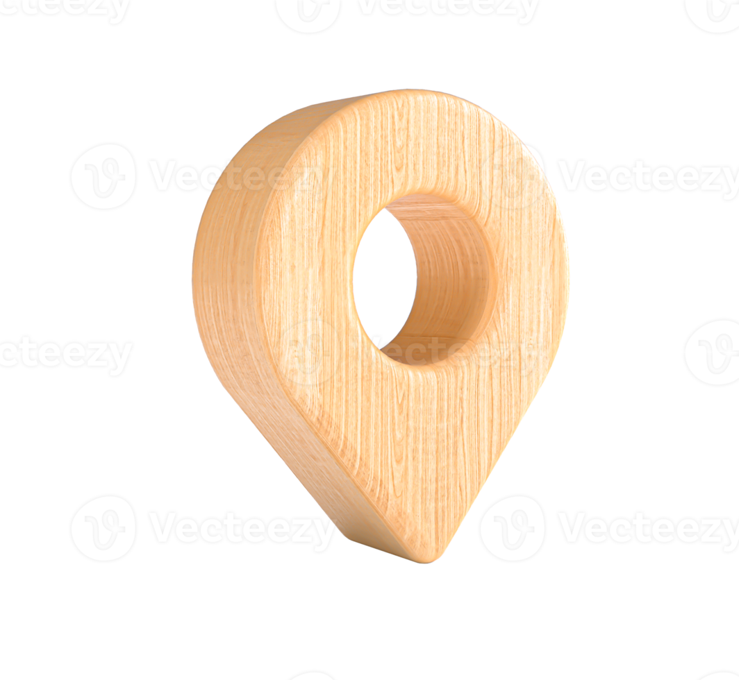 Wooden pointer isolated 3d illustration png