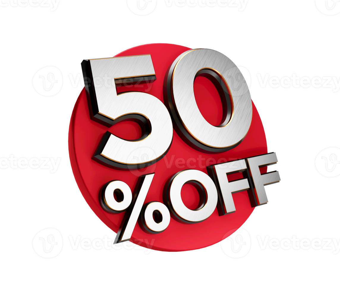50 Percent off 3d Sign on White Special Offer 50 Discount Tag flash, Sale Up to Fifty Percent Off, big offer, Sale, Offer Label, Sticker, Banner, Advertising, offer Icon flasher 3d illustration png