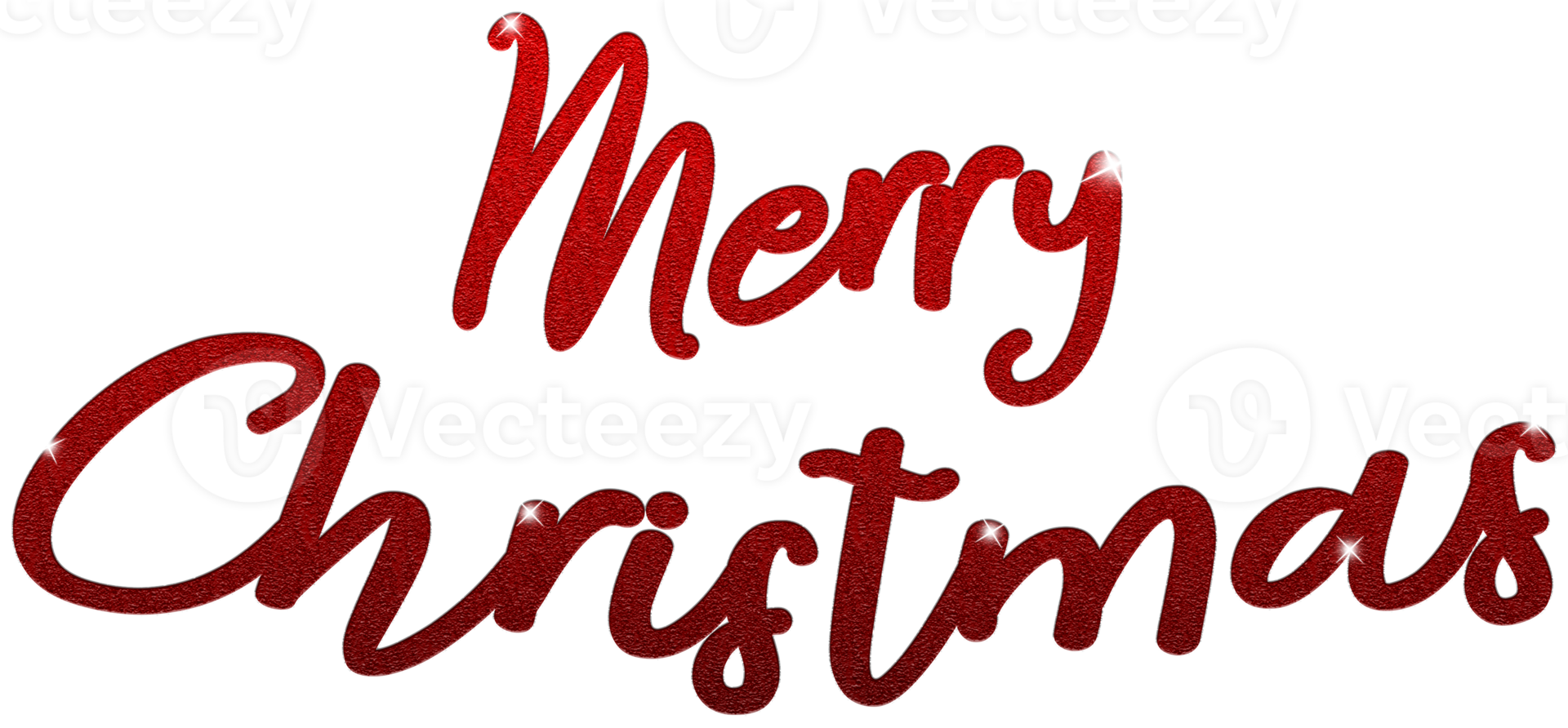 Merry Christmas text of festive, calligraphy and lettering, graphic and design png with message, symbol and sign for decoration, element and label.