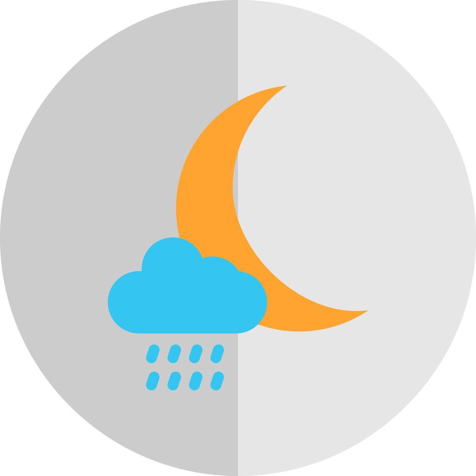 nube luna lluvia vector icono diseño