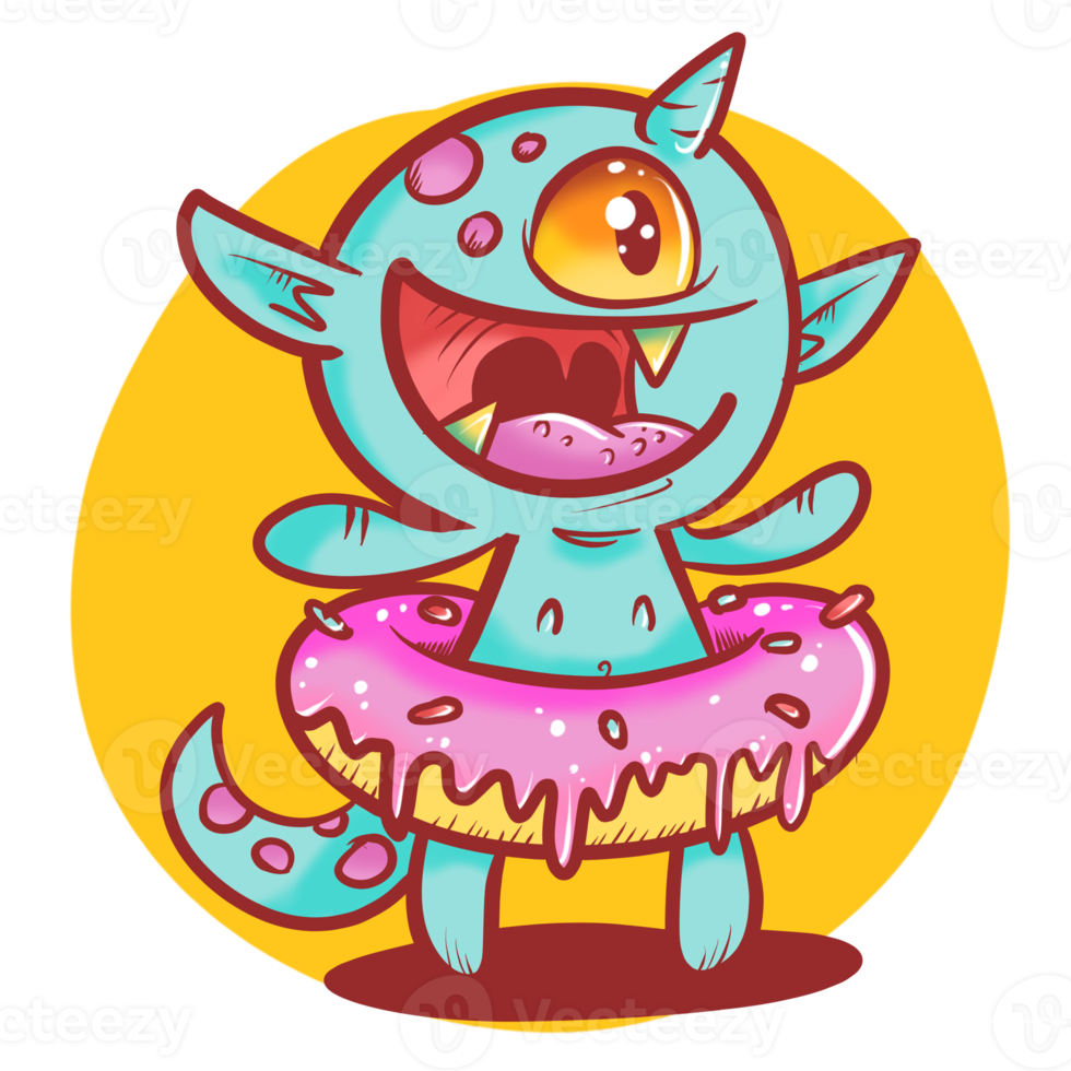 Cute Donut Monster png