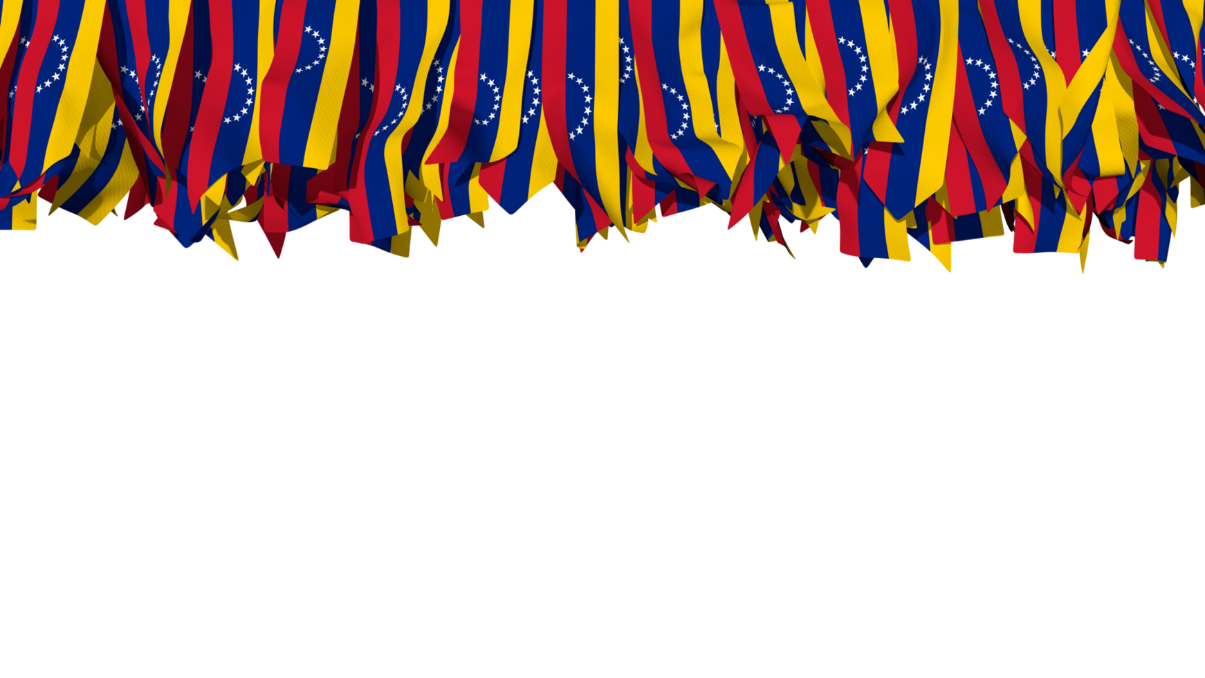 Bolivarian Republic of Venezuela Flag Different Shapes of Cloth Stripe Hanging From Top, Independence Day, 3D Rendering png