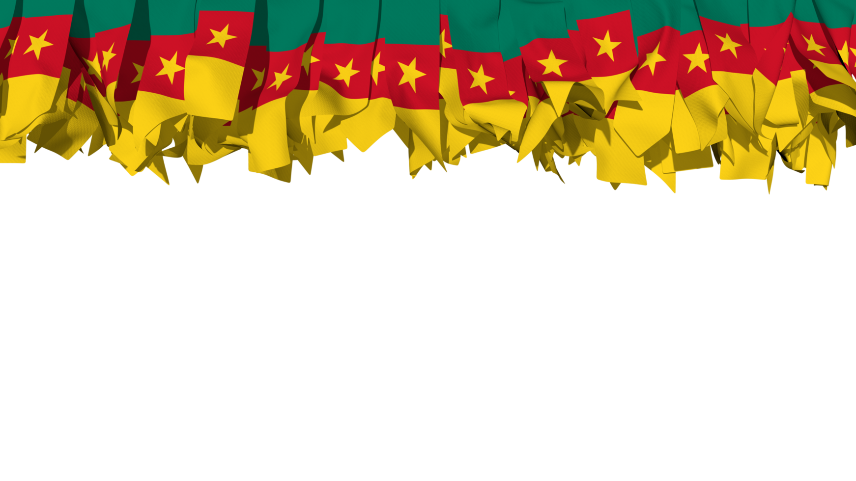 Cameroon Flag Different Shapes of Cloth Stripe Hanging From Top, Independence Day, 3D Rendering png