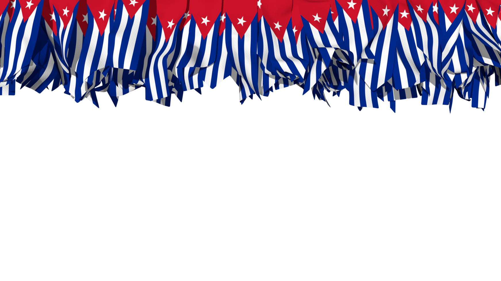 Cuba Flag Different Shapes of Cloth Stripe Hanging From Top, Independence Day, 3D Rendering png