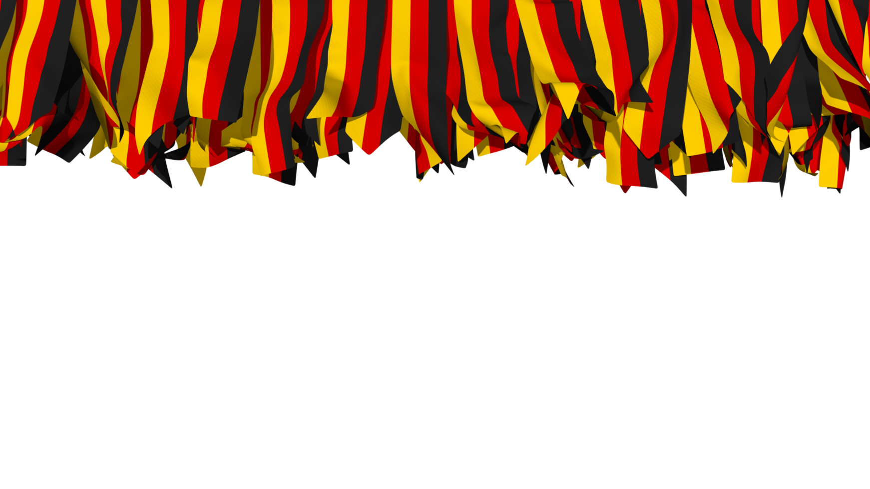 Germania bandiera diverso forme di stoffa banda sospeso a partire dal superiore, indipendenza giorno, 3d interpretazione png