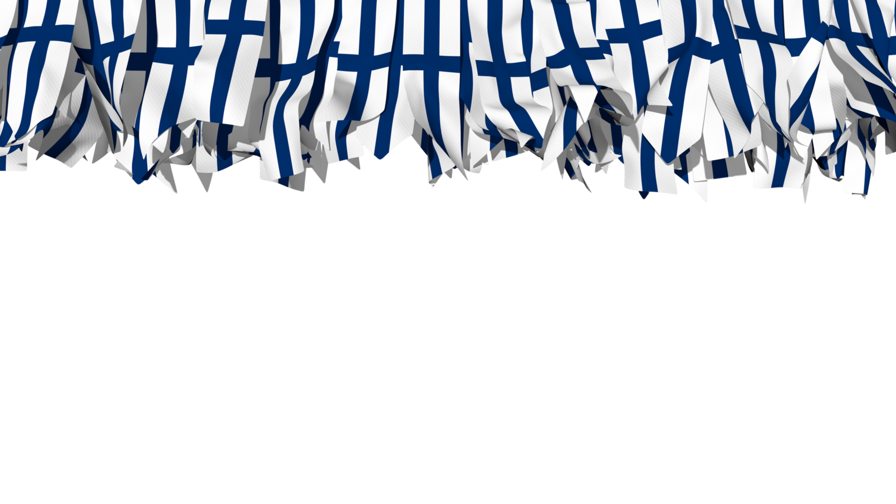Finland Flag Different Shapes of Cloth Stripe Hanging From Top, Independence Day, 3D Rendering png