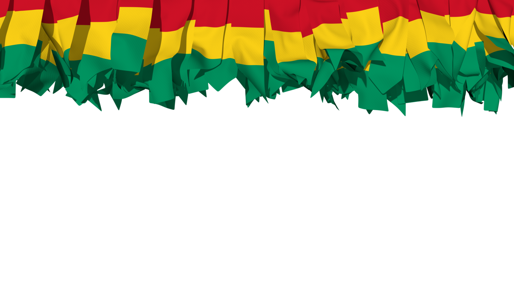 Guinea Flag Different Shapes of Cloth Stripe Hanging From Top, Independence Day, 3D Rendering png