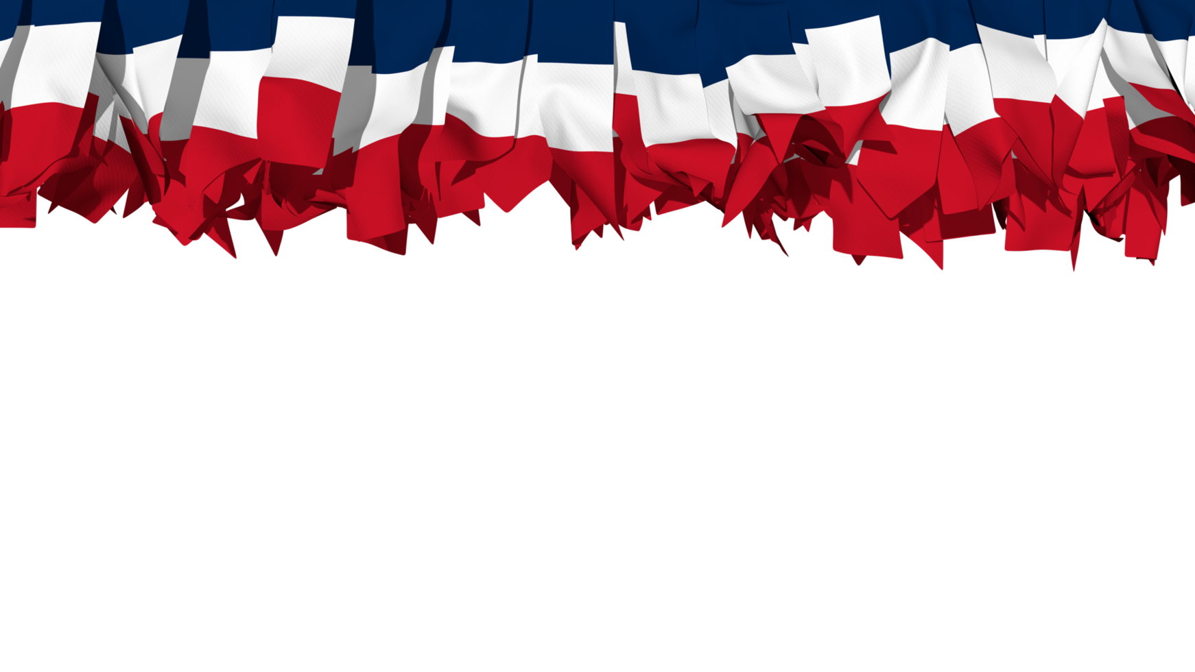 France Flag Different Shapes of Cloth Stripe Hanging From Top, Independence Day, 3D Rendering png