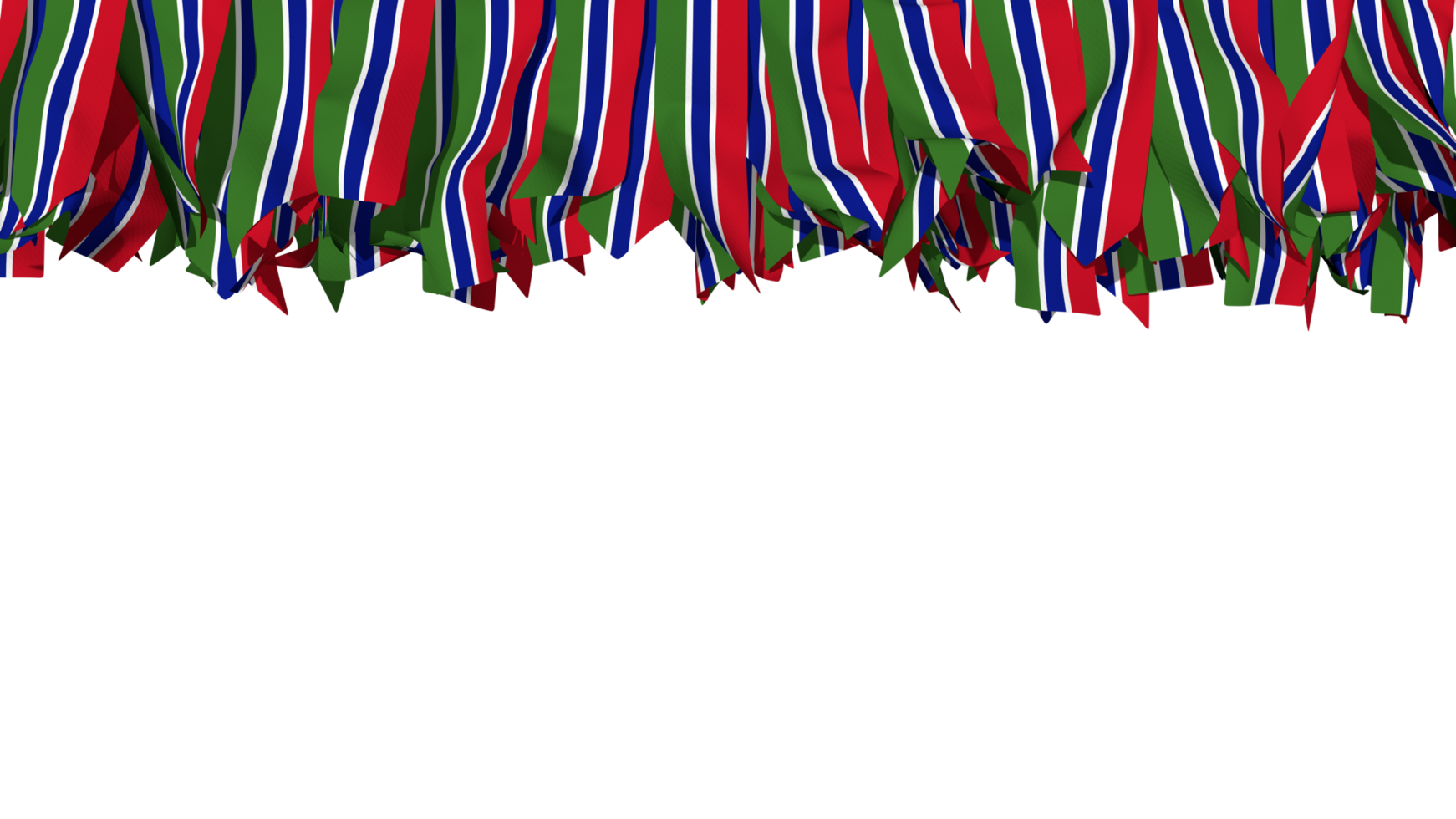 The Gambia Flag Different Shapes of Cloth Stripe Hanging From Top, Independence Day, 3D Rendering png