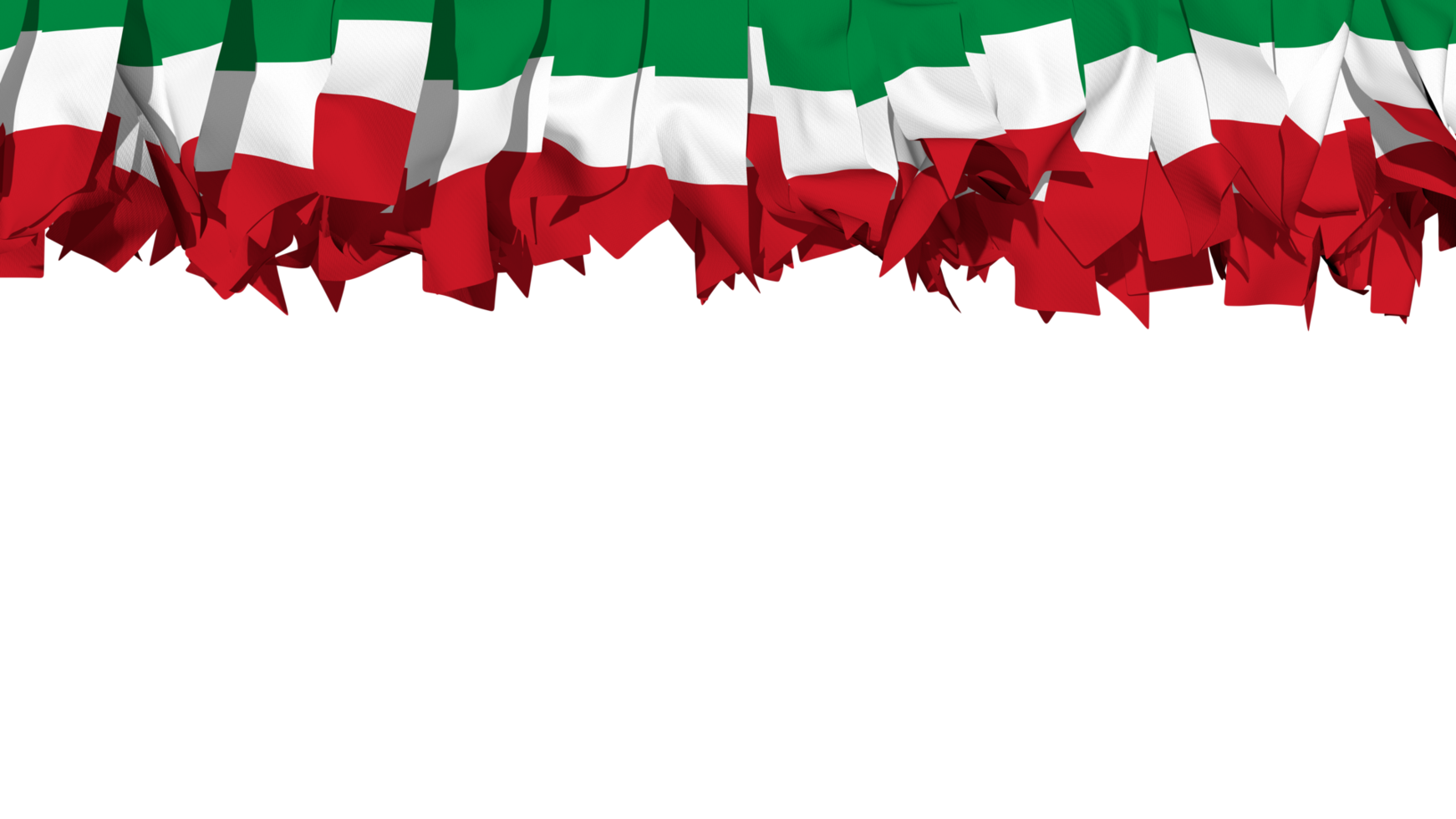 Italy Flag Different Shapes of Cloth Stripe Hanging From Top, Independence Day, 3D Rendering png