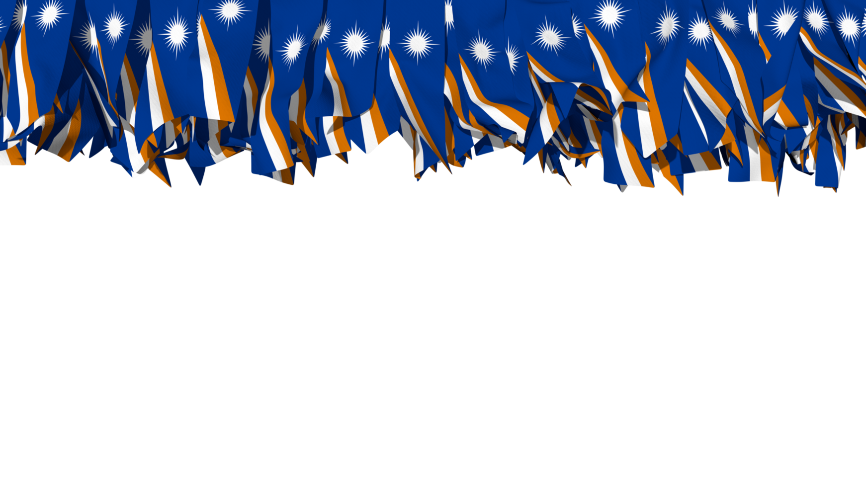 Marshall Islands Flag Different Shapes of Cloth Stripe Hanging From Top, Independence Day, 3D Rendering png