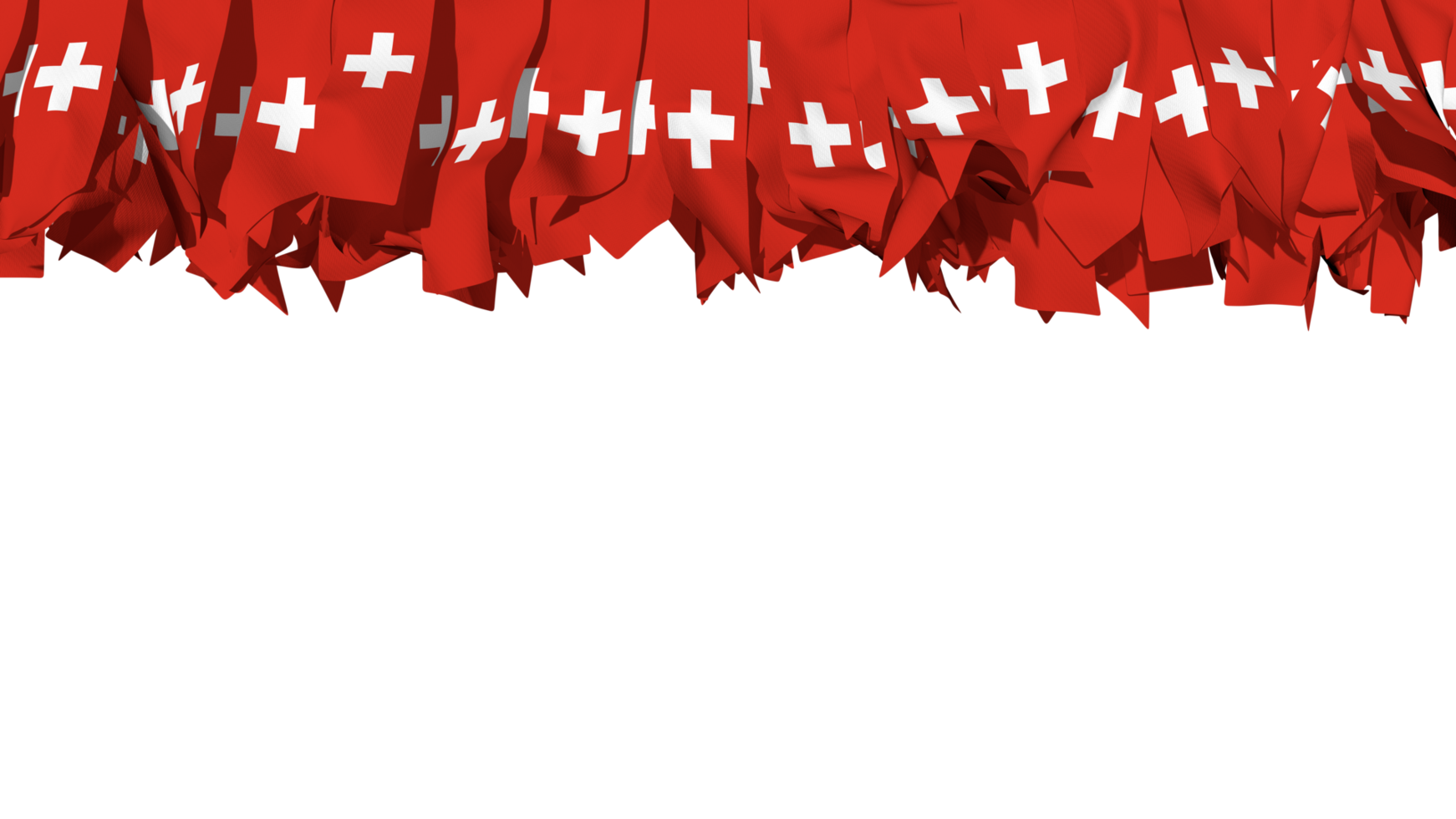 Switzerland Flag Different Shapes of Cloth Stripe Hanging From Top, Independence Day, 3D Rendering png