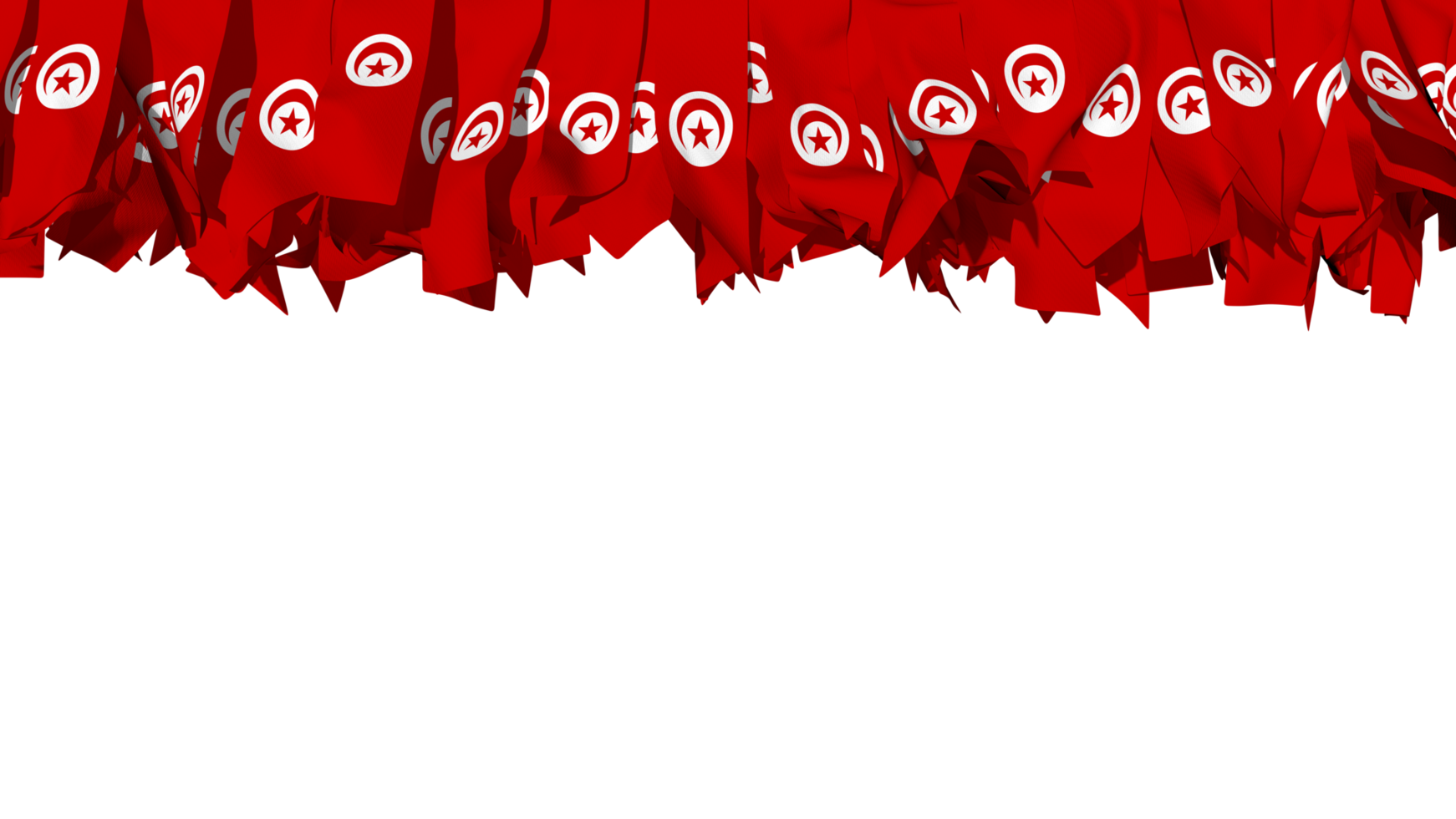 Tunisia Flag Different Shapes of Cloth Stripe Hanging From Top, Independence Day, 3D Rendering png