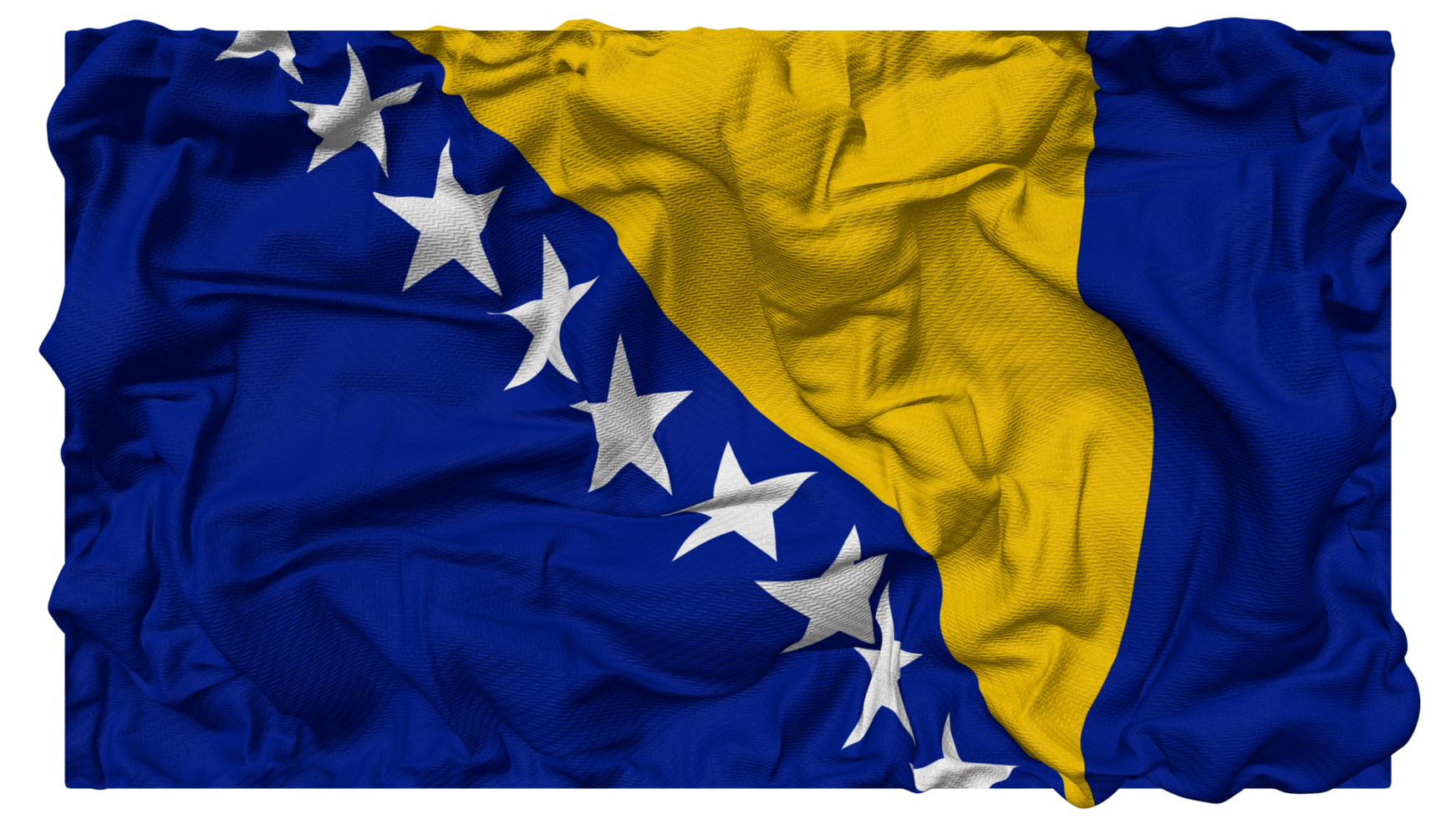 Bosnia and Herzegovina Flag Waves with Realistic Bump Texture, Flag Background, 3D Rendering png