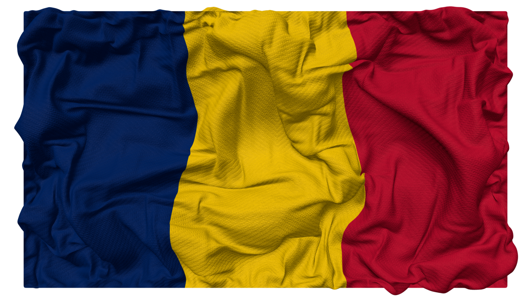 Chad Flag Waves with Realistic Bump Texture, Flag Background, 3D Rendering png