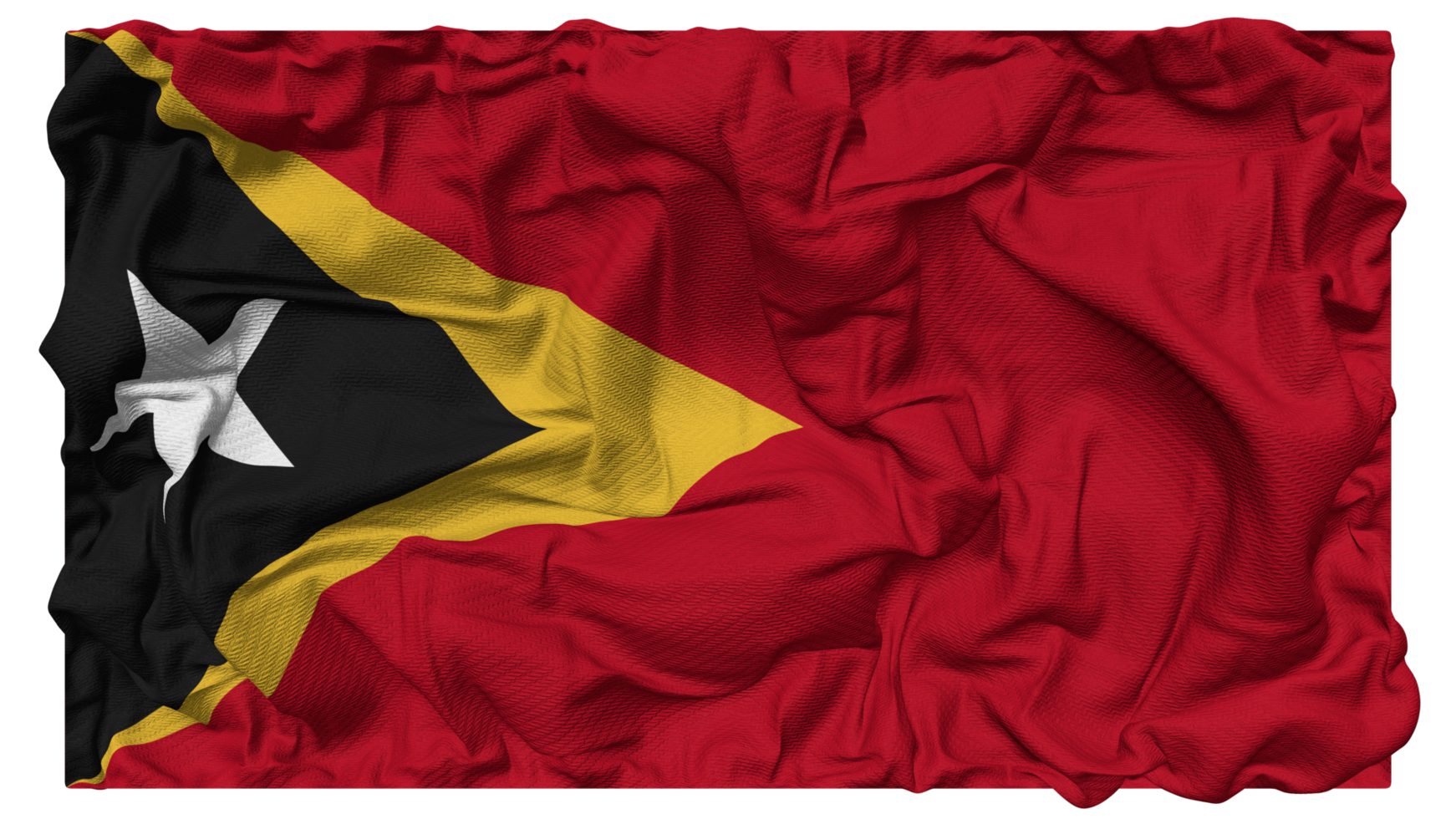 East Timor Flag Waves with Realistic Bump Texture, Flag Background, 3D Rendering png