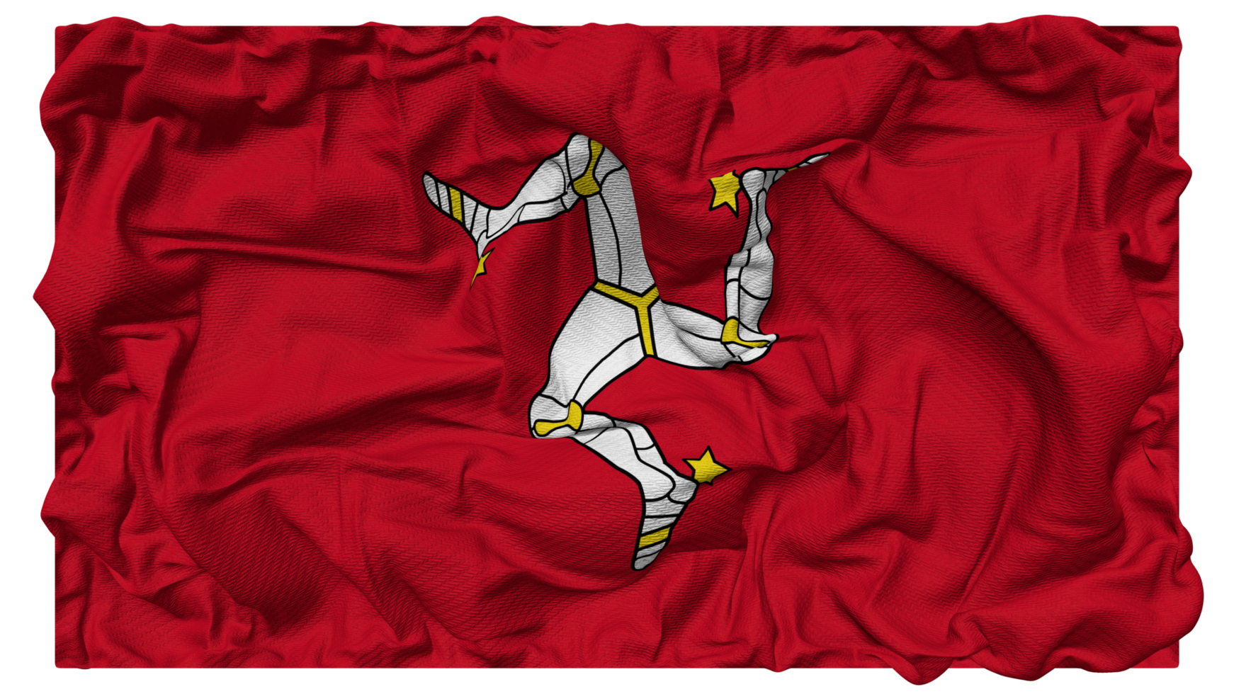 Isle of Man Flag Waves with Realistic Bump Texture, Flag Background, 3D Rendering png
