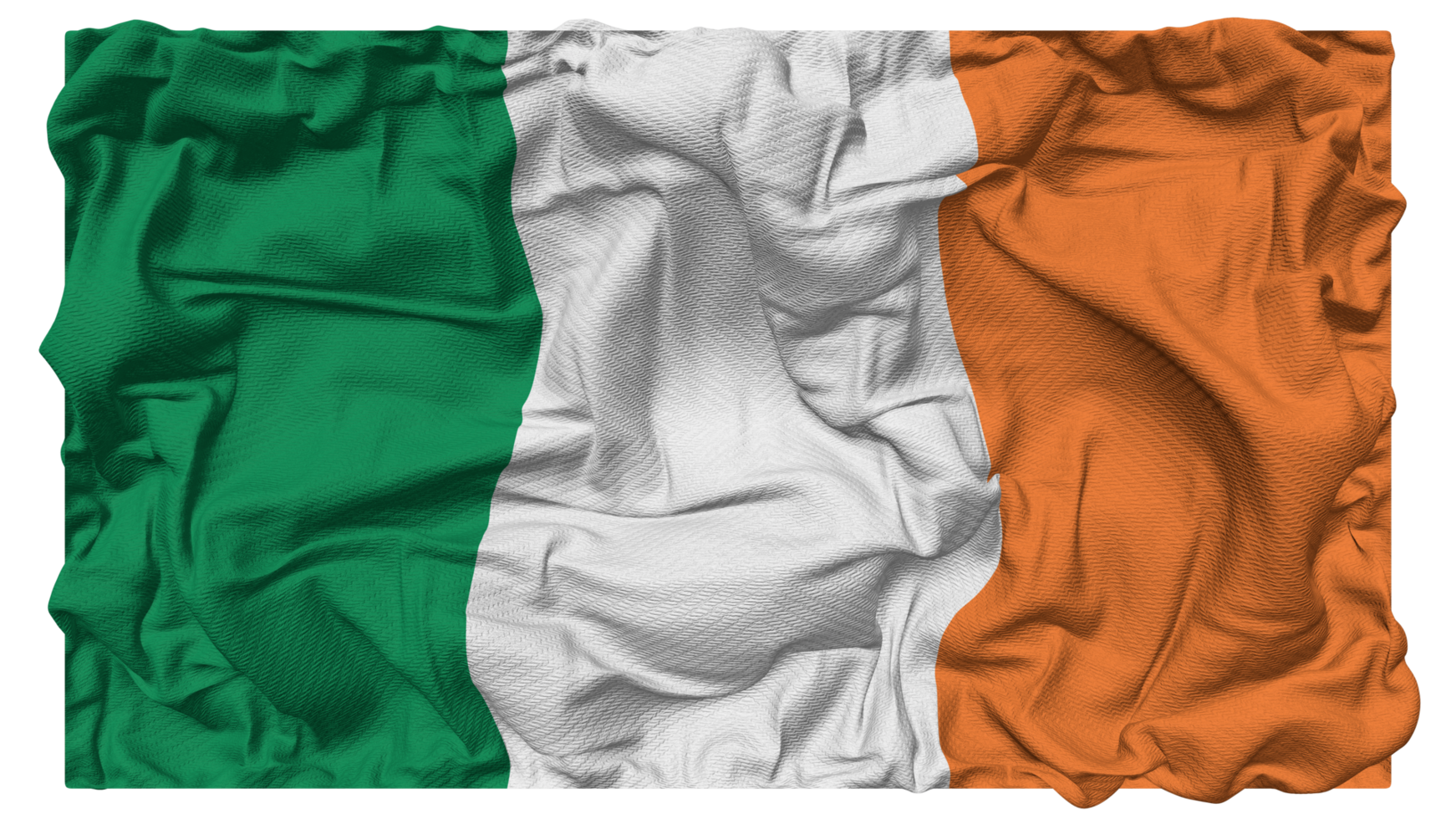 Irland Flagge Wellen mit realistisch stoßen Textur, Flagge Hintergrund, 3d Rendern png