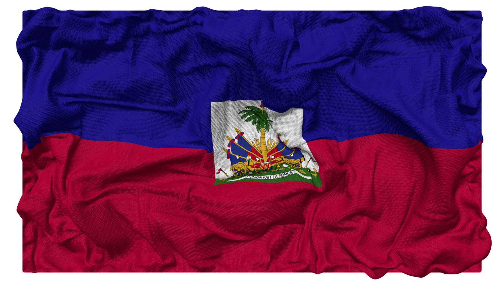 Haiti Flagge Wellen mit realistisch stoßen Textur, Flagge Hintergrund, 3d Rendern png