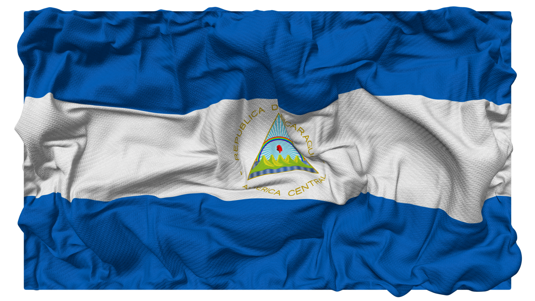 Nicaragua Flag Waves with Realistic Bump Texture, Flag Background, 3D Rendering png