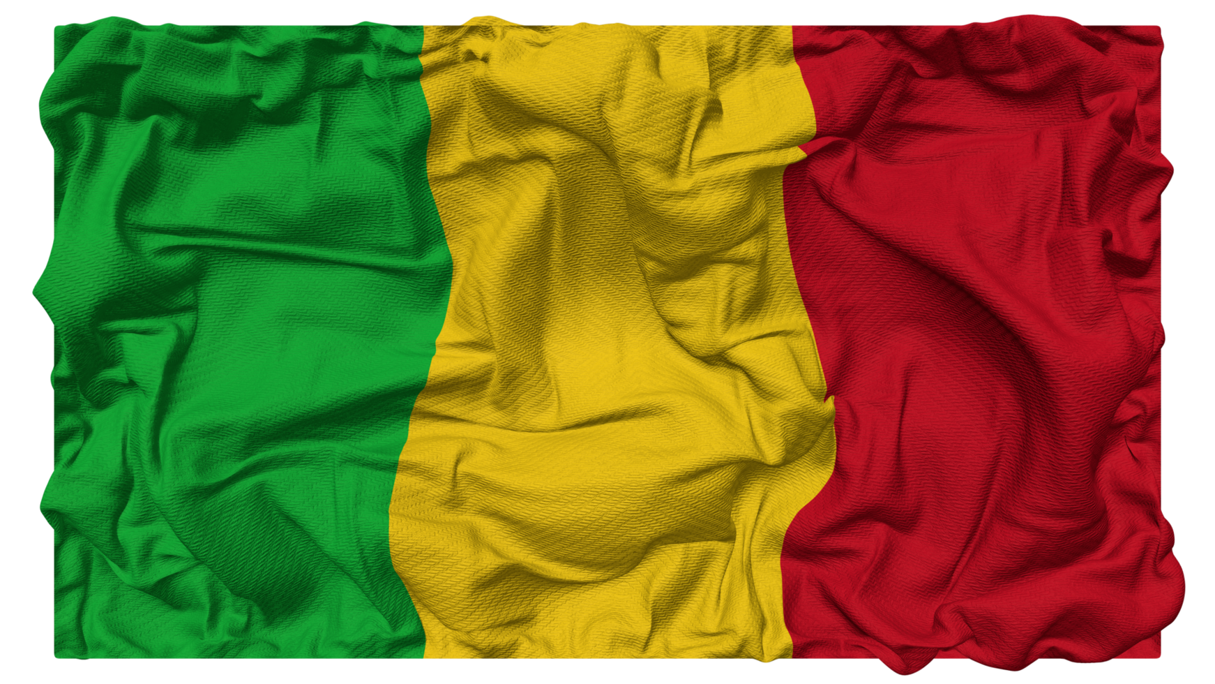 Mali Flag Waves with Realistic Bump Texture, Flag Background, 3D Rendering png