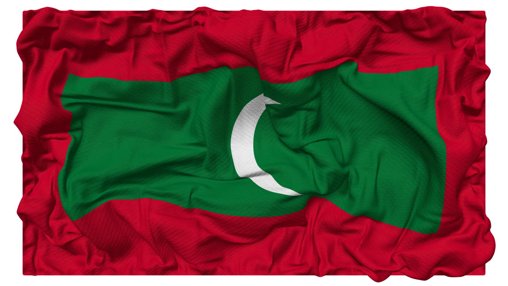 Maldives Flag Waves with Realistic Bump Texture, Flag Background, 3D Rendering png