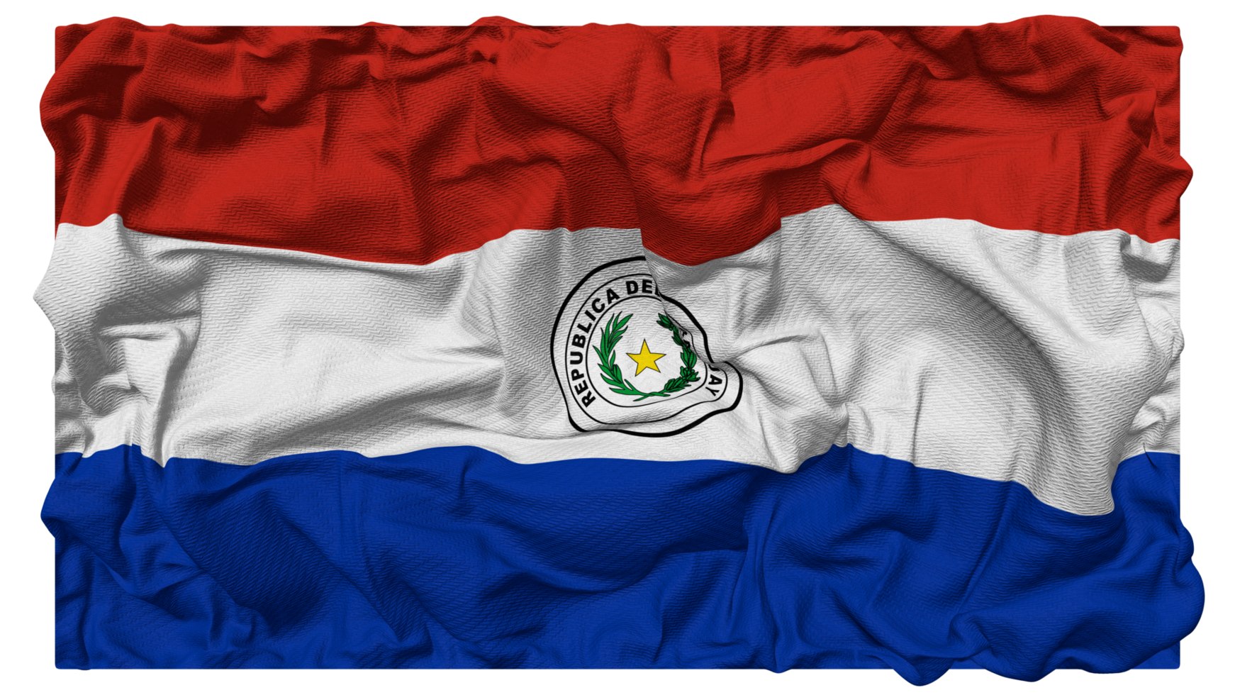 Paraguay Flag Waves with Realistic Bump Texture, Flag Background, 3D Rendering png