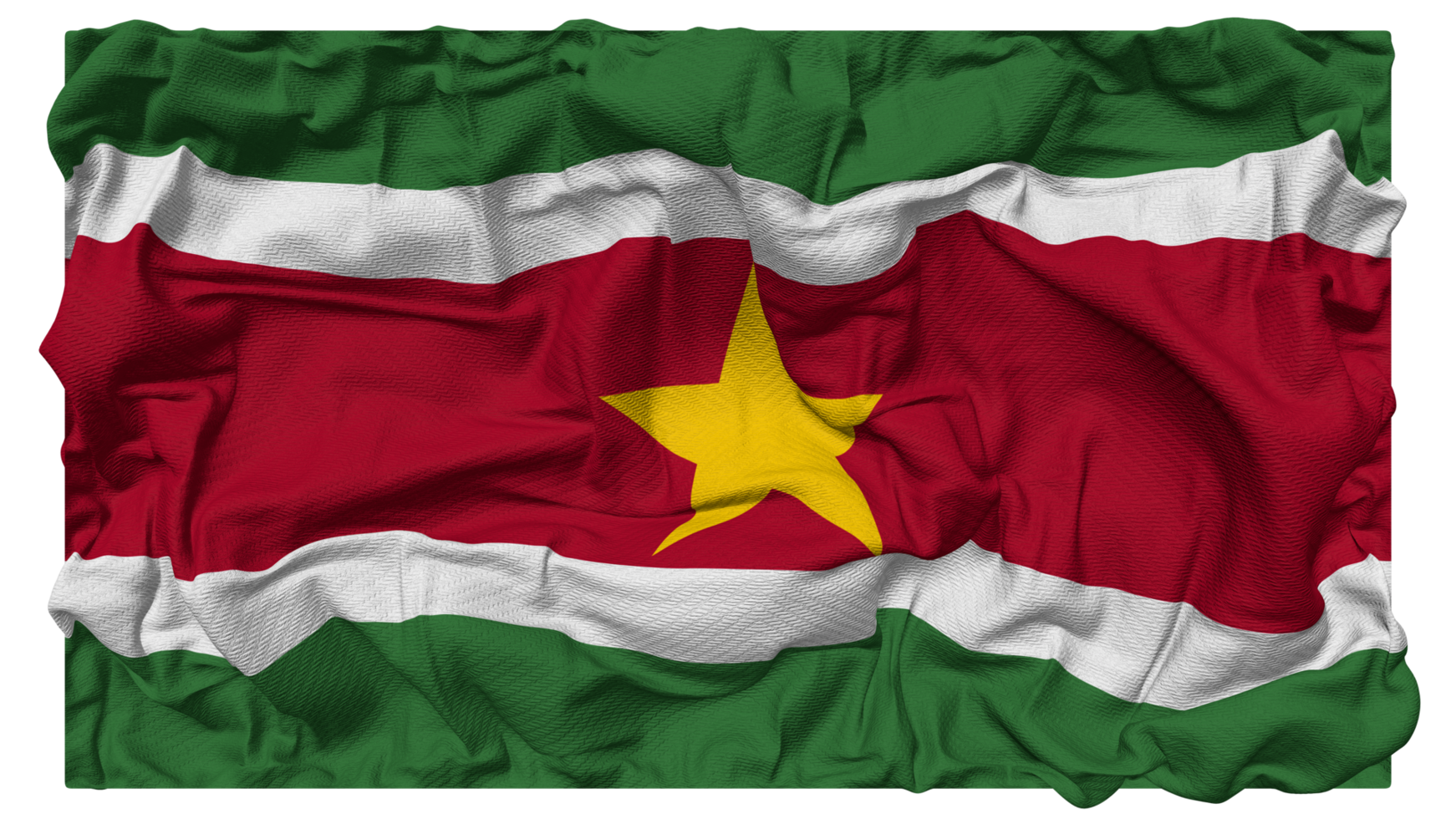 Suriname Flag Waves with Realistic Bump Texture, Flag Background, 3D Rendering png