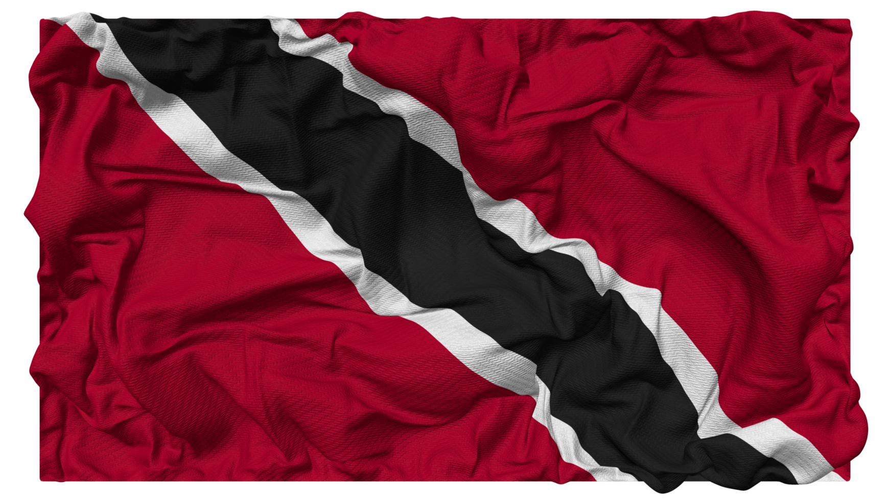 Trinidad and Tobago Flag Waves with Realistic Bump Texture, Flag Background, 3D Rendering png