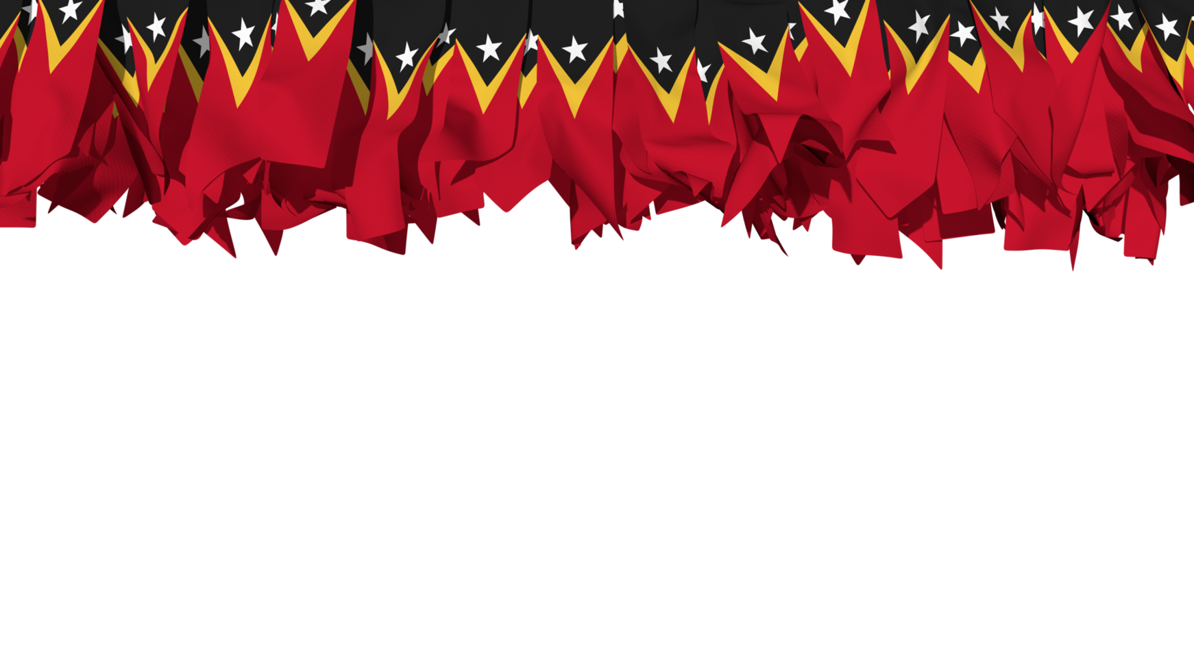 East Timor Flag Different Shapes of Cloth Stripe Hanging From Top, Independence Day, 3D Rendering png
