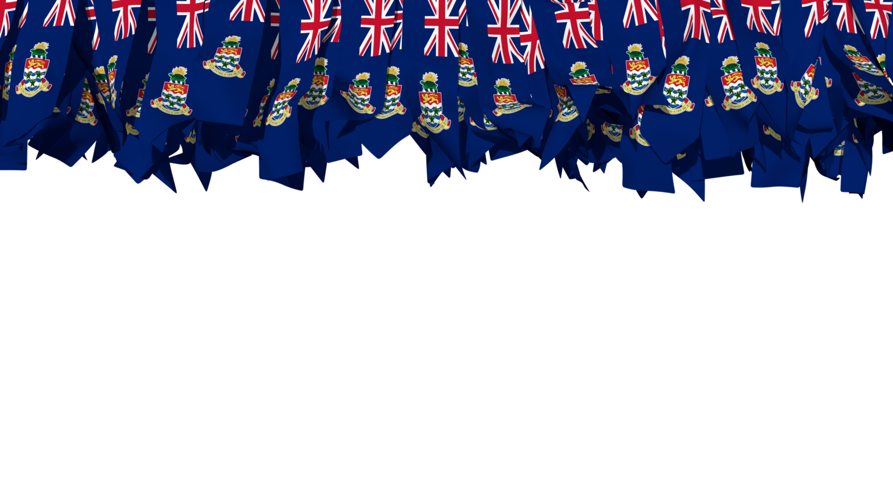 Cayman Islands Flag Different Shapes of Cloth Stripe Hanging From Top, Independence Day, 3D Rendering png