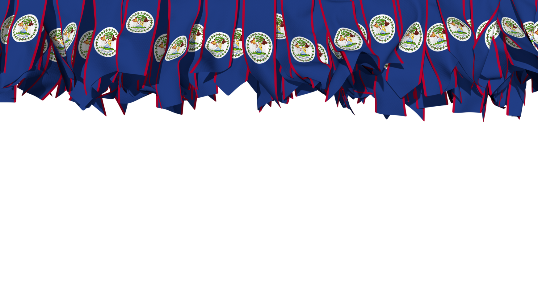 Belize Flag Different Shapes of Cloth Stripe Hanging From Top, Independence Day, 3D Rendering png