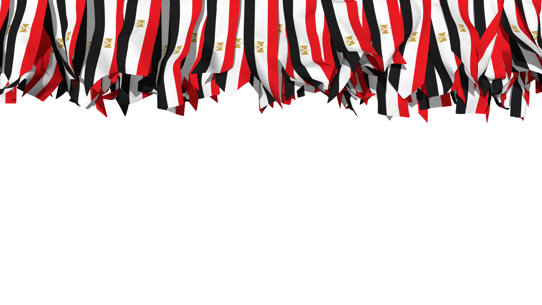 Egypt Flag Different Shapes of Cloth Stripe Hanging From Top, Independence Day, 3D Rendering png