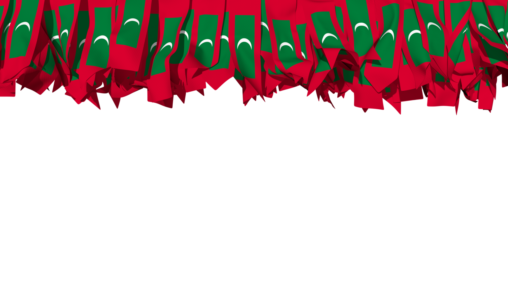 Maldives Flag Different Shapes of Cloth Stripe Hanging From Top, Independence Day, 3D Rendering png