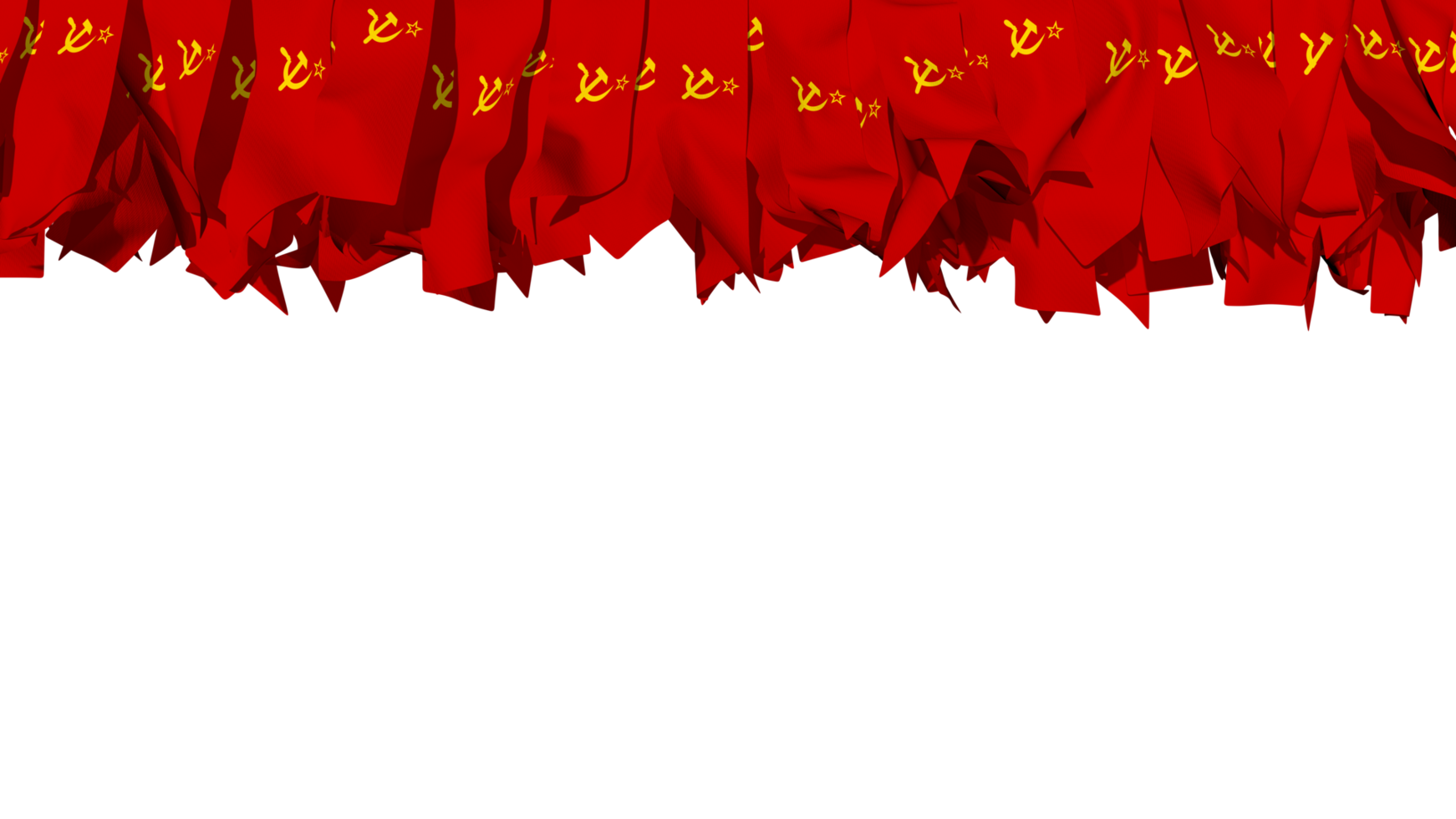 Sovjet unie vlag verschillend vormen van kleding streep hangende van bovenkant, onafhankelijkheid dag, 3d renderen png
