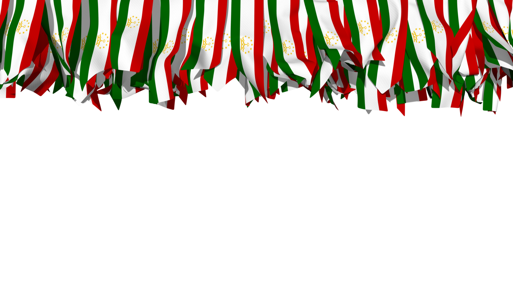 Tajikistan Flag Different Shapes of Cloth Stripe Hanging From Top, Independence Day, 3D Rendering png