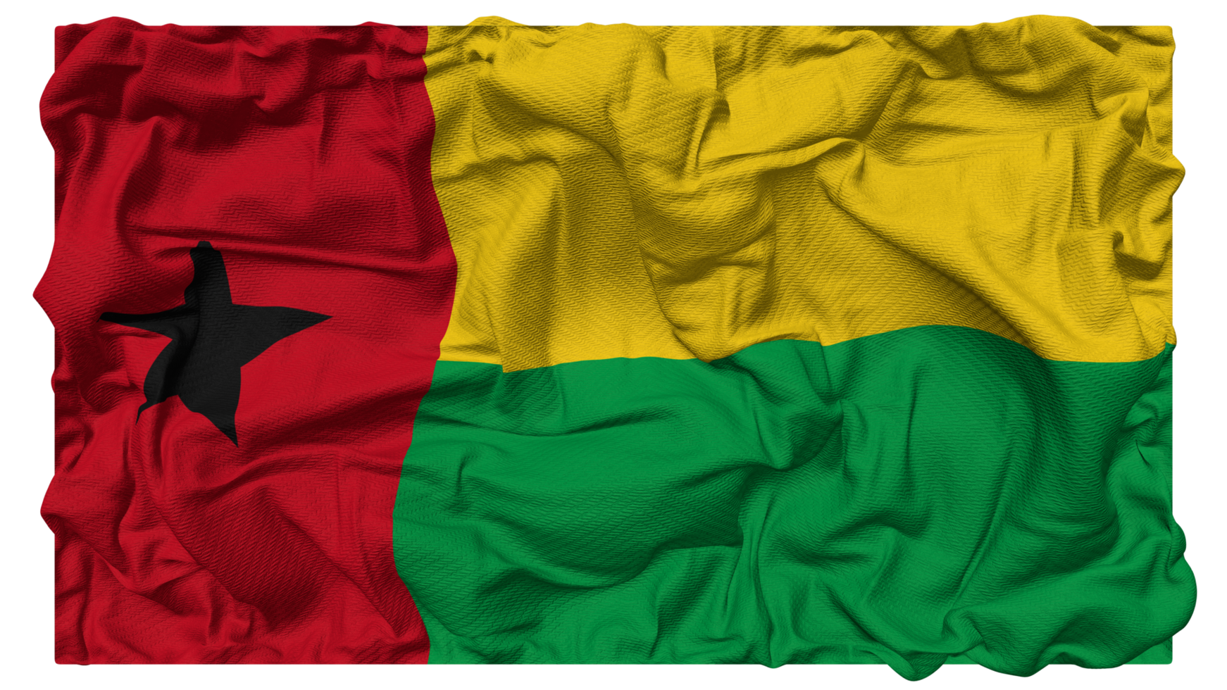 Guinea Bissau Flag Waves with Realistic Bump Texture, Flag Background, 3D Rendering png