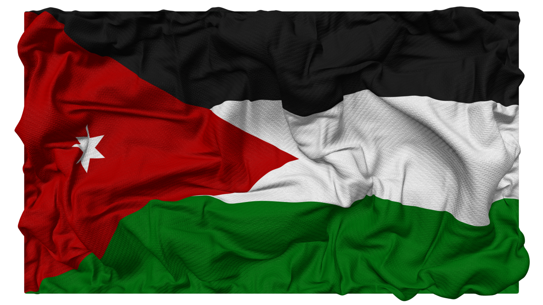 Jordan Flag Waves with Realistic Bump Texture, Flag Background, 3D Rendering png
