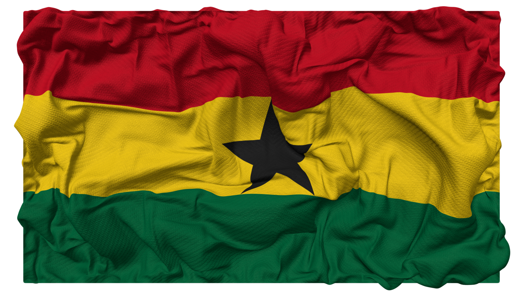 Ghana Flag Waves with Realistic Bump Texture, Flag Background, 3D Rendering png