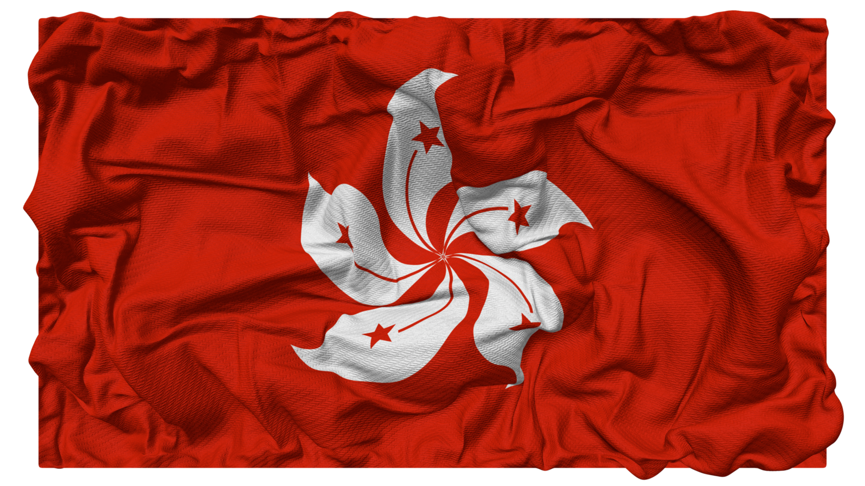 hong kong bandeira ondas com realista colisão textura, bandeira fundo, 3d Renderização png