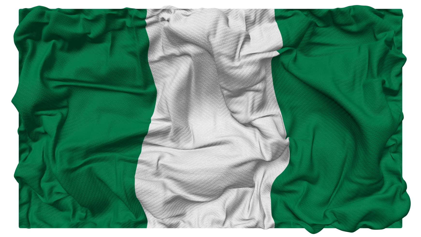 nigeria flagga vågor med realistisk stöta textur, flagga bakgrund, 3d tolkning png