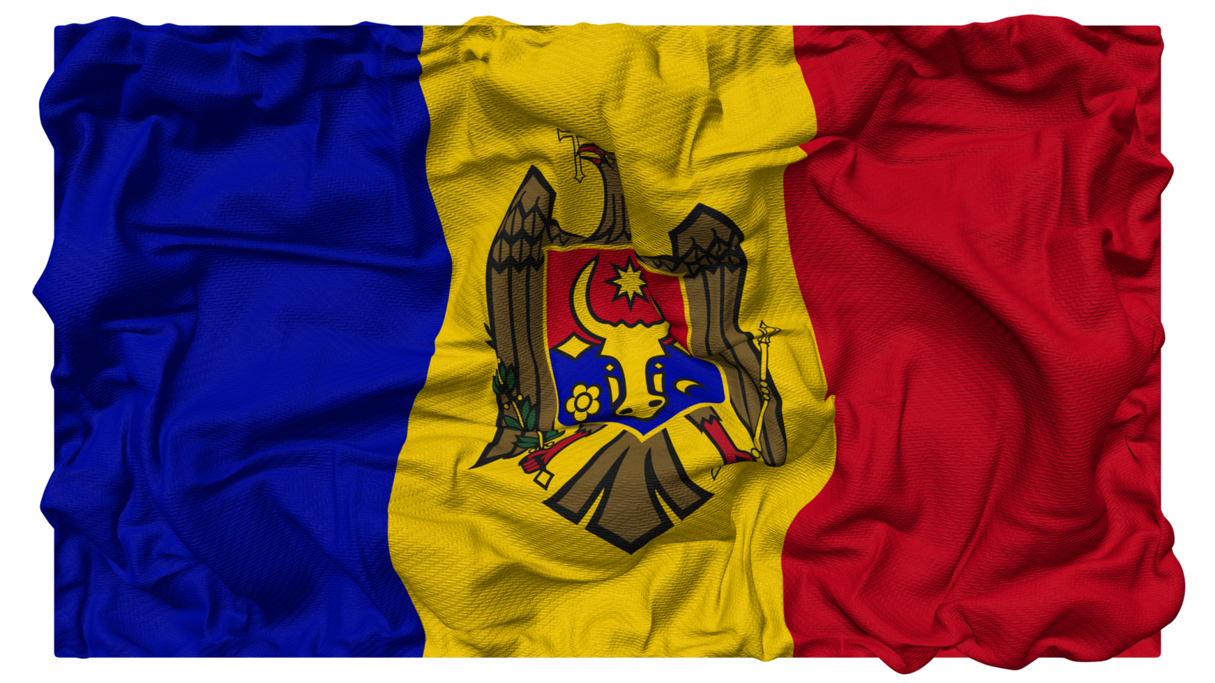 Moldova Flag Waves with Realistic Bump Texture, Flag Background, 3D Rendering png