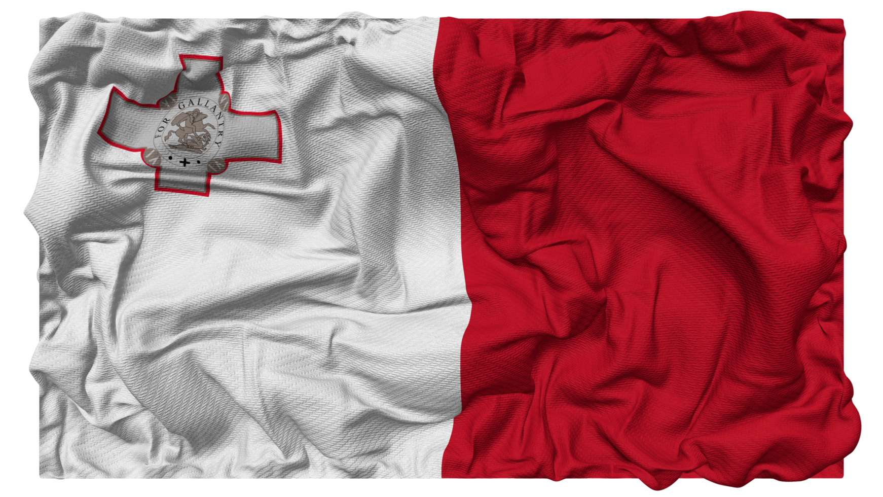 malta flagga vågor med realistisk stöta textur, flagga bakgrund, 3d tolkning png
