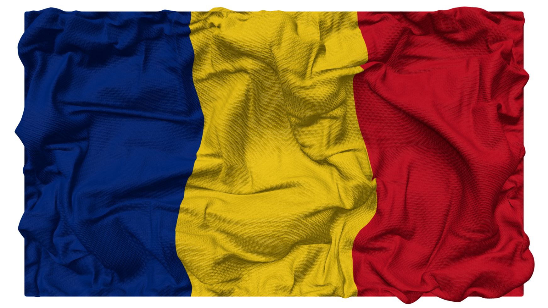 Romania Flag Waves with Realistic Bump Texture, Flag Background, 3D Rendering png