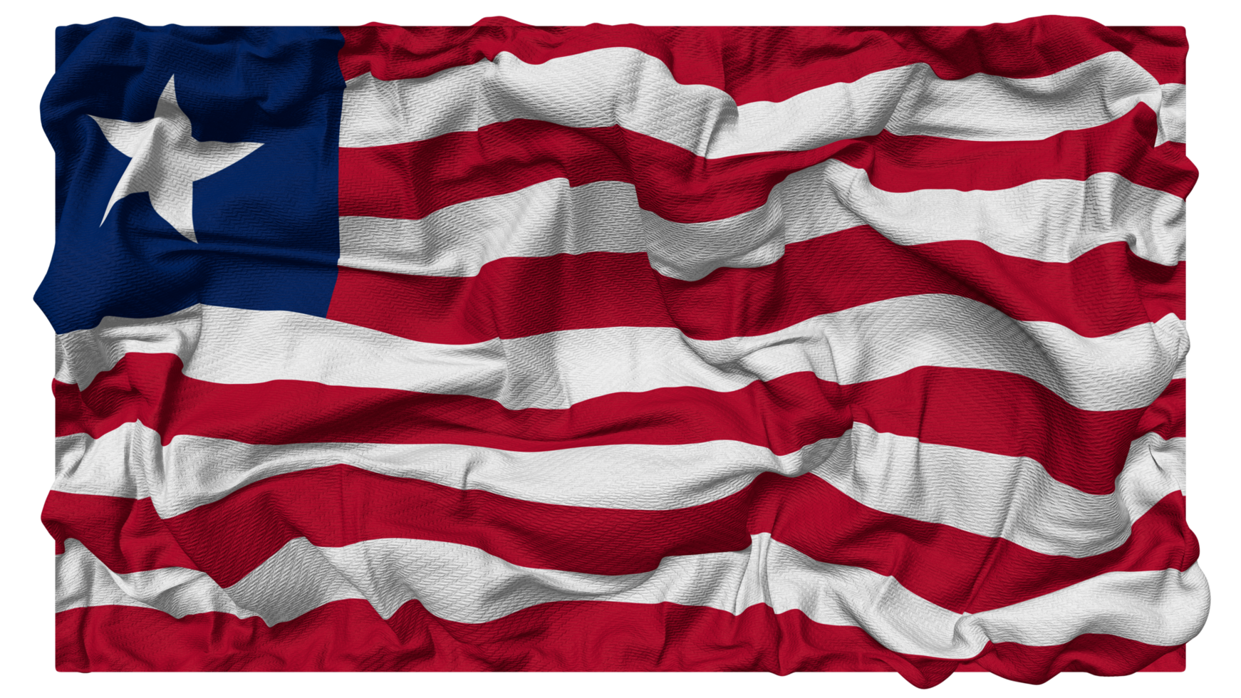 Liberia flagga vågor med realistisk stöta textur, flagga bakgrund, 3d tolkning png