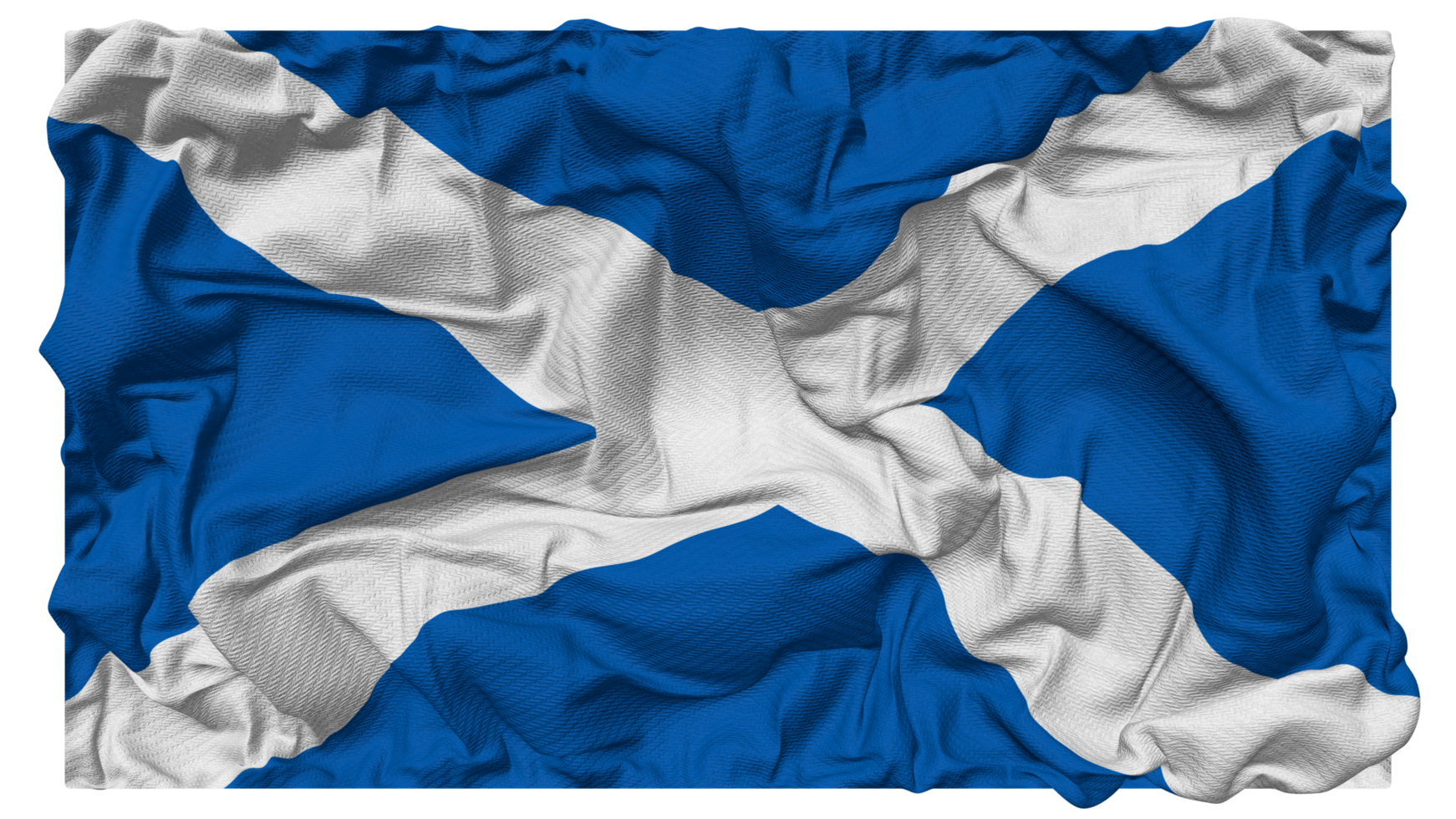 Escócia bandeira ondas com realista colisão textura, bandeira fundo, 3d Renderização png