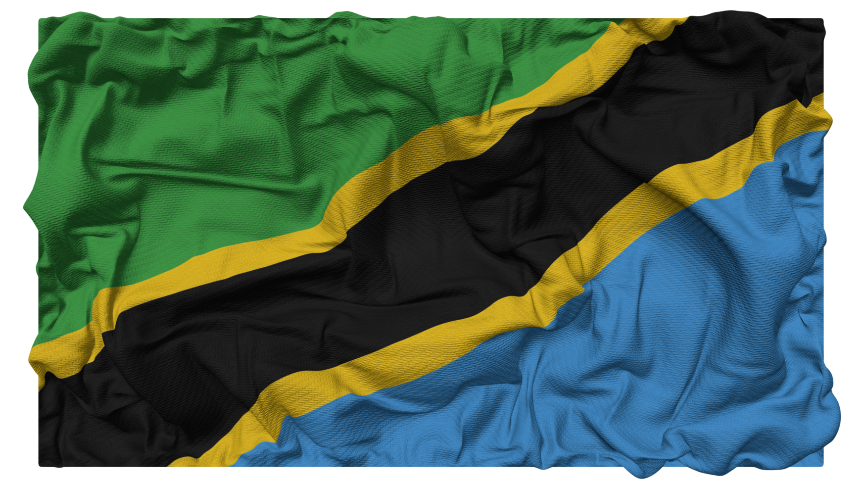 Tanzania Flag Waves with Realistic Bump Texture, Flag Background, 3D Rendering png