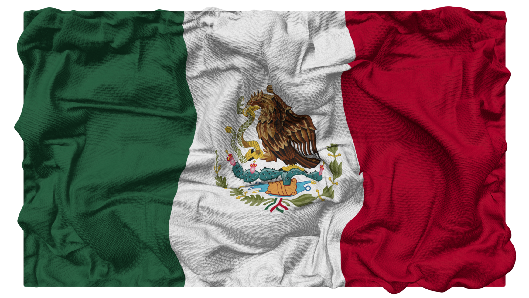 Mexico Flag Waves with Realistic Bump Texture, Flag Background, 3D Rendering png