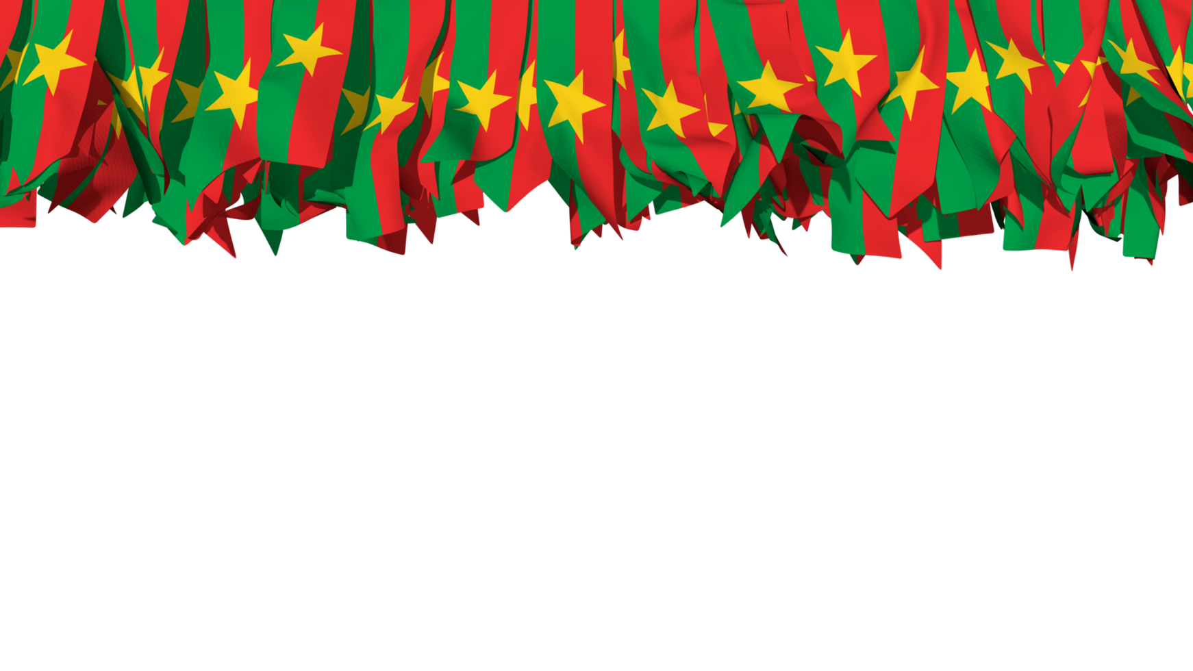 Burkina Faso Flag Different Shapes of Cloth Stripe Hanging From Top, Independence Day, 3D Rendering png