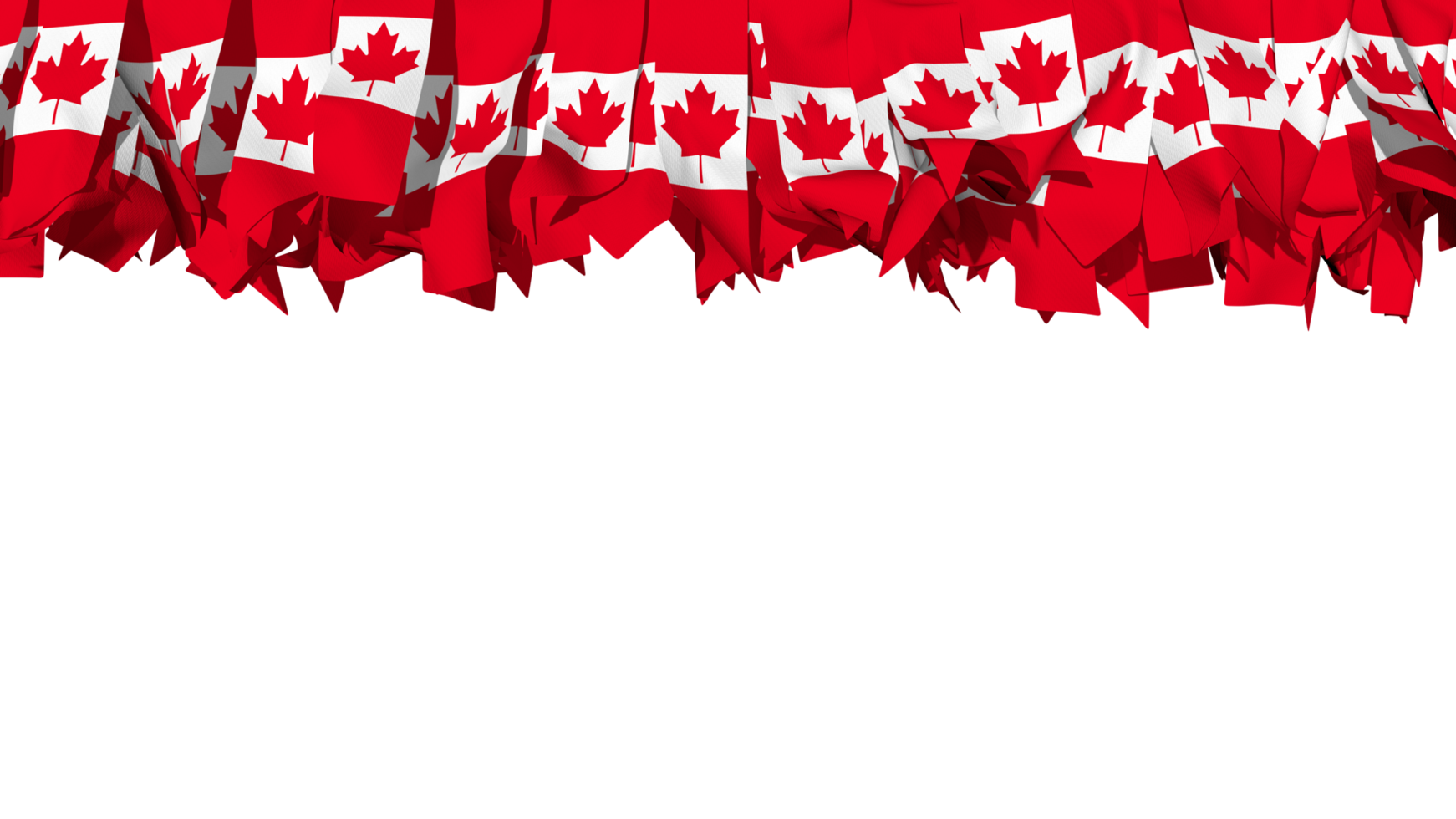 Canada Flag Different Shapes of Cloth Stripe Hanging From Top, Independence Day, 3D Rendering png